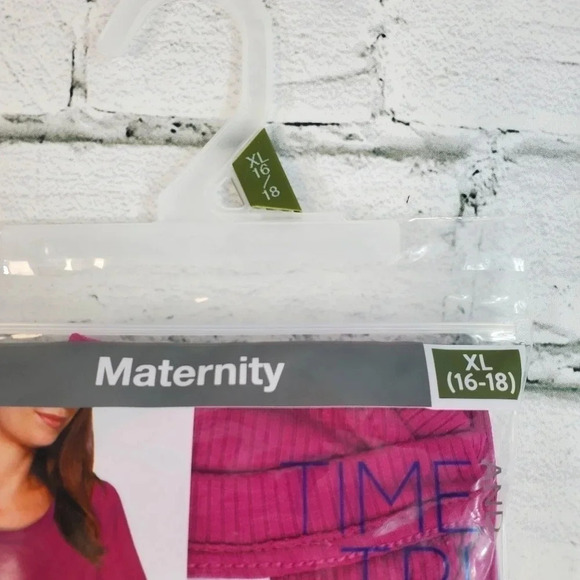 Pink/Fuchsia Womens Maternity Dress Short Sleeve, Side Rouching, Scoop Neck - Picture 6 of 6